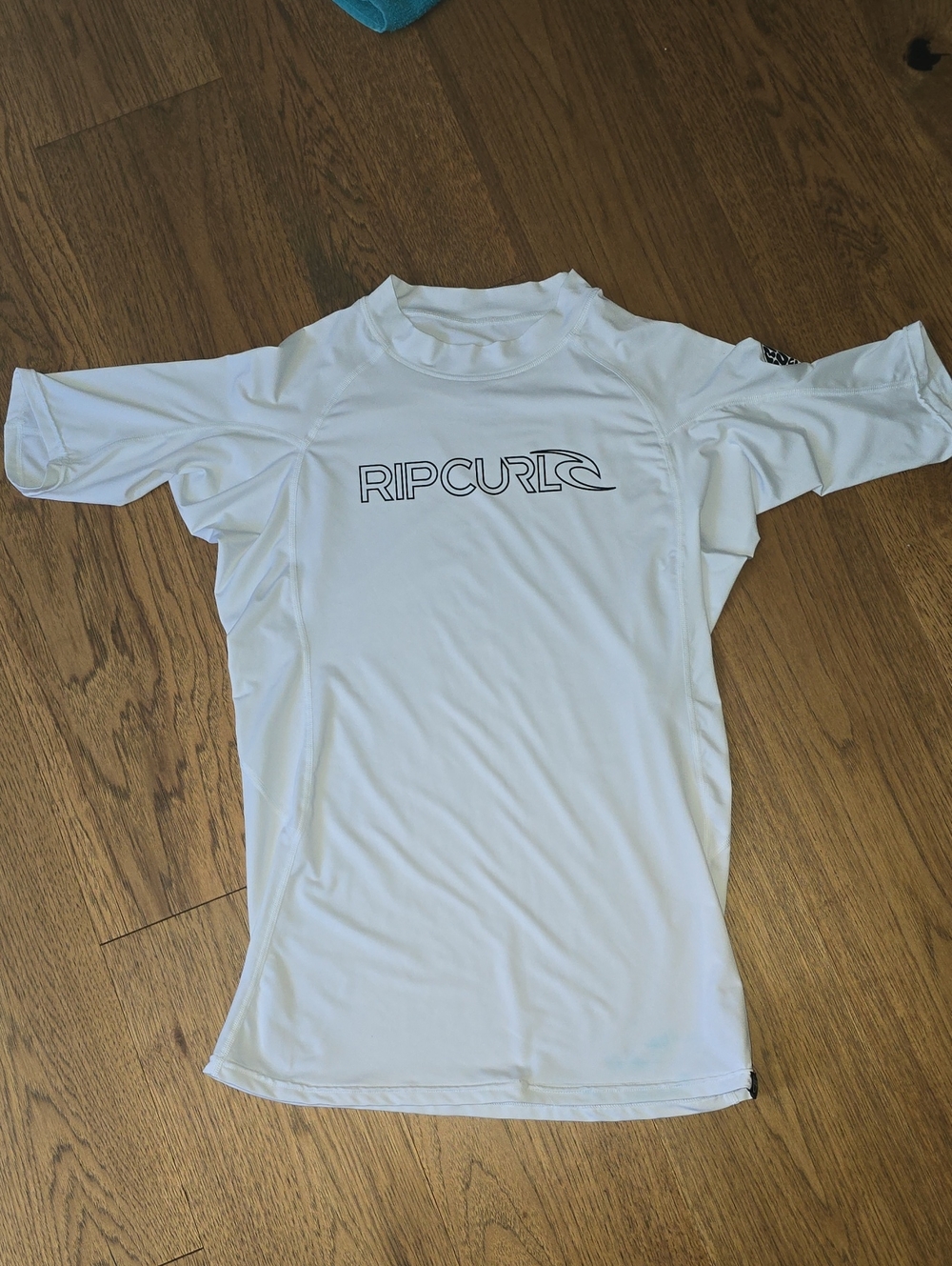 Rip Curl White Short-Sleeve Surf Rash Guard